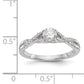 14k White Gold Diamond Round CZ Criss Cross Engagement Ring