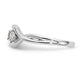 14k White Gold Peg Set Simulated Diamond Criss Cross Engagement Ring