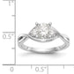 14k White Gold Peg Set Simulated Diamond Criss Cross Engagement Ring