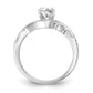 14k White Gold Peg Set Simulated Diamond Criss Cross Engagement Ring