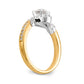 14k TT Peg Set Simulated Diamond Criss Cross Engagement Ring