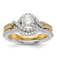 14k TT Peg Set Simulated Diamond Criss Cross Engagement Ring