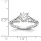 14kw Peg Set Simulated Diamond Criss Cross Engagement Ring