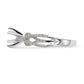 14k White Gold Peg Set Simulated Diamond Criss Cross Engagement Ring
