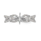 14k White Gold Peg Set Simulated Diamond Criss Cross Engagement Ring