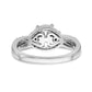 14k White Gold Peg Set Simulated Diamond Criss Cross Engagement Ring
