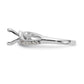 14k White Gold Peg Set Simulated Diamond Criss Cross Engagement Ring