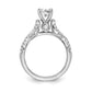 14k White Gold Peg Set Simulated Diamond Infinity Engagement Ring