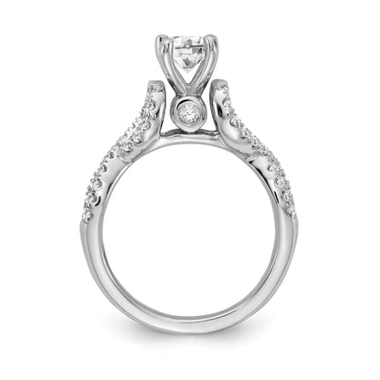 14k White Gold Peg Set Simulated Diamond Infinity Engagement Ring