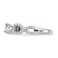 14k White Gold Peg Set Simulated Diamond Infinity Engagement Ring