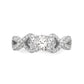 14k White Gold Peg Set Simulated Diamond Infinity Engagement Ring