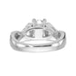 14k White Gold Peg Set Simulated Diamond Infinity Engagement Ring