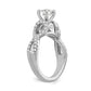 14k White Gold Peg Set Simulated Diamond Infinity Engagement Ring