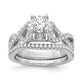 14k White Gold Peg Set Simulated Diamond Infinity Engagement Ring
