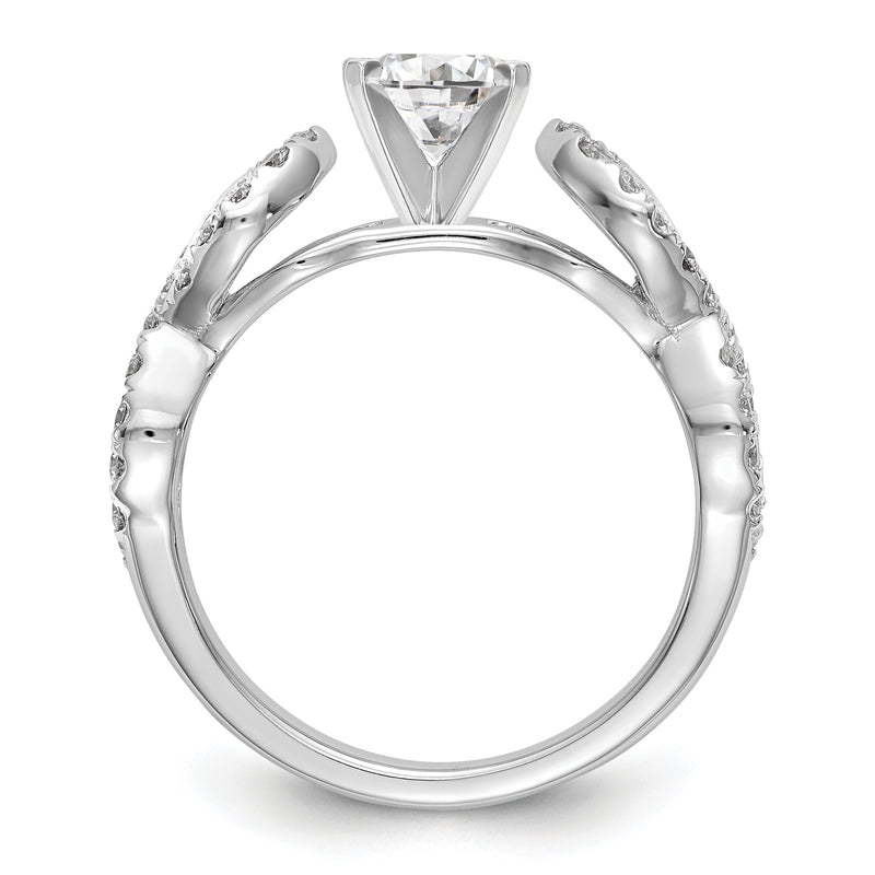 14k White Gold Peg Set Simulated Diamond Infinity Engagement Ring