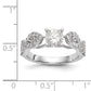 14k White Gold Peg Set Simulated Diamond Infinity Engagement Ring