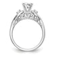 14k White Gold Peg Set Simulated Diamond Infinity Engagement Ring