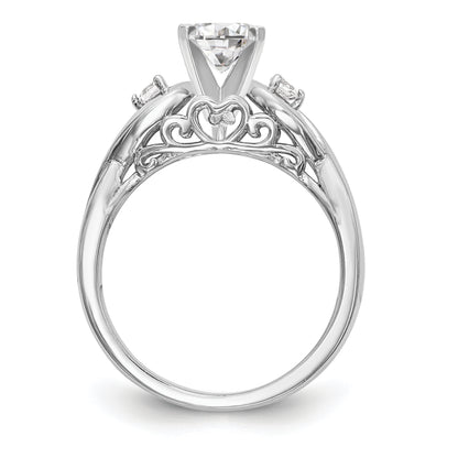 14k White Gold Peg Set Simulated Diamond Infinity Engagement Ring