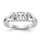 14k White Gold Peg Set Simulated Diamond Infinity Engagement Ring