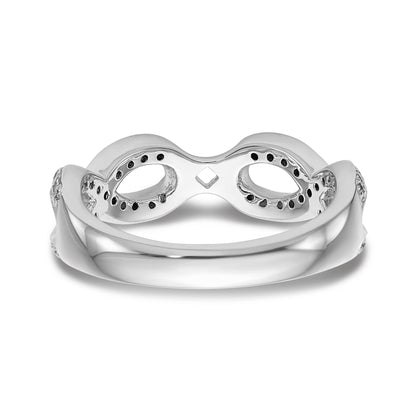 14k White Gold Peg Set Simulated Diamond Infinity Engagement Ring