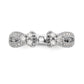 14k White Gold Peg Set Simulated Diamond Criss Cross Engagement Ring
