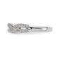 14k White Gold Peg Set Simulated Diamond Criss Cross Engagement Ring