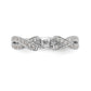 14k White Gold Peg Set Simulated Diamond Criss Cross Engagement Ring