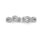 14k White Gold Peg Set Simulated Diamond Criss Cross Engagement Ring