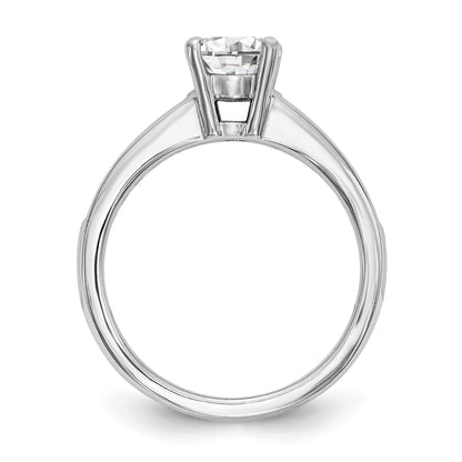 14K White Gold Simulated Diamond Engagement Ring