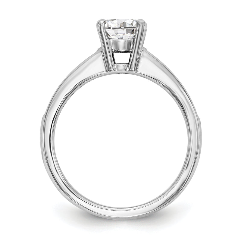 14K White Gold Simulated Diamond Engagement Ring