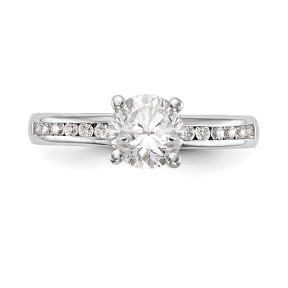 14K White Gold Simulated Diamond Engagement Ring