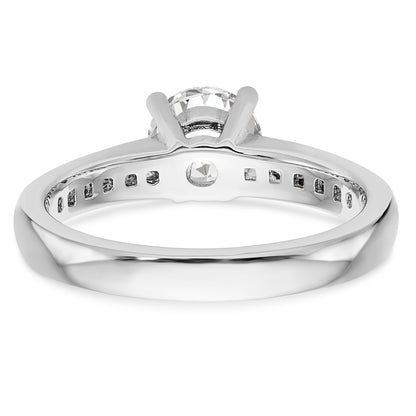 14K White Gold Simulated Diamond Engagement Ring