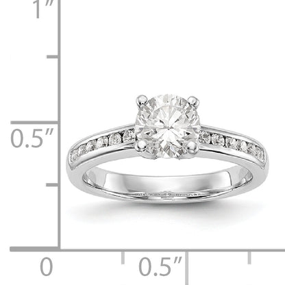 14K White Gold Simulated Diamond Engagement Ring