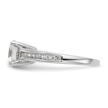 14K White Gold Simulated Diamond Engagement Ring