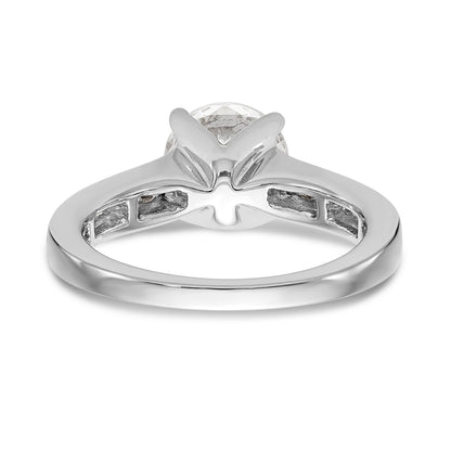 14K White Gold Simulated Diamond Engagement Ring