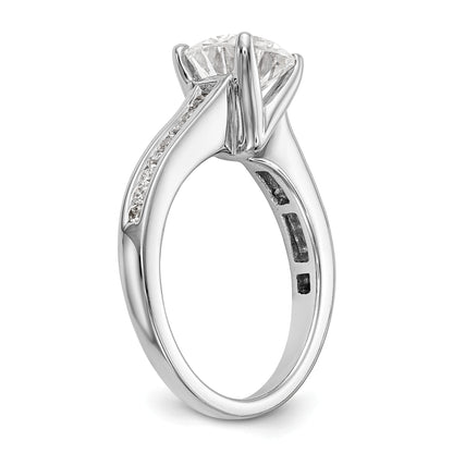 14K White Gold Simulated Diamond Engagement Ring