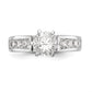14kw Peg Set Simulated Diamond Engagement Ring