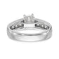 14kw Peg Set Simulated Diamond Engagement Ring