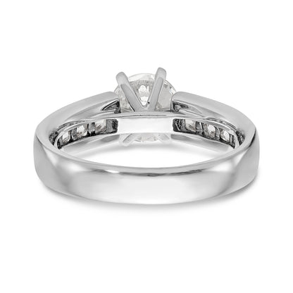 14kw Peg Set Simulated Diamond Engagement Ring