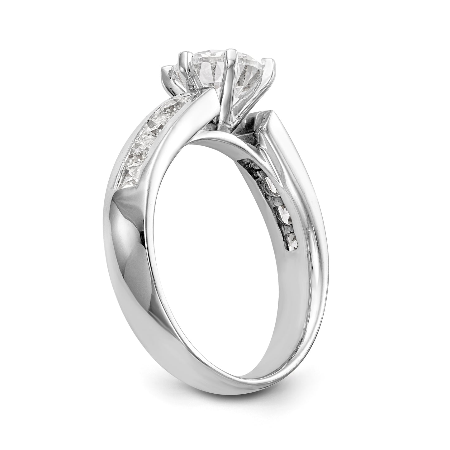 14kw Peg Set Simulated Diamond Engagement Ring