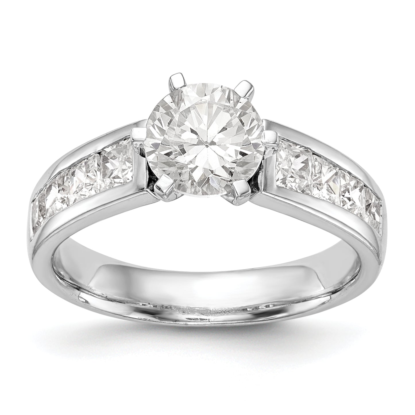 14kw Peg Set Simulated Diamond Engagement Ring