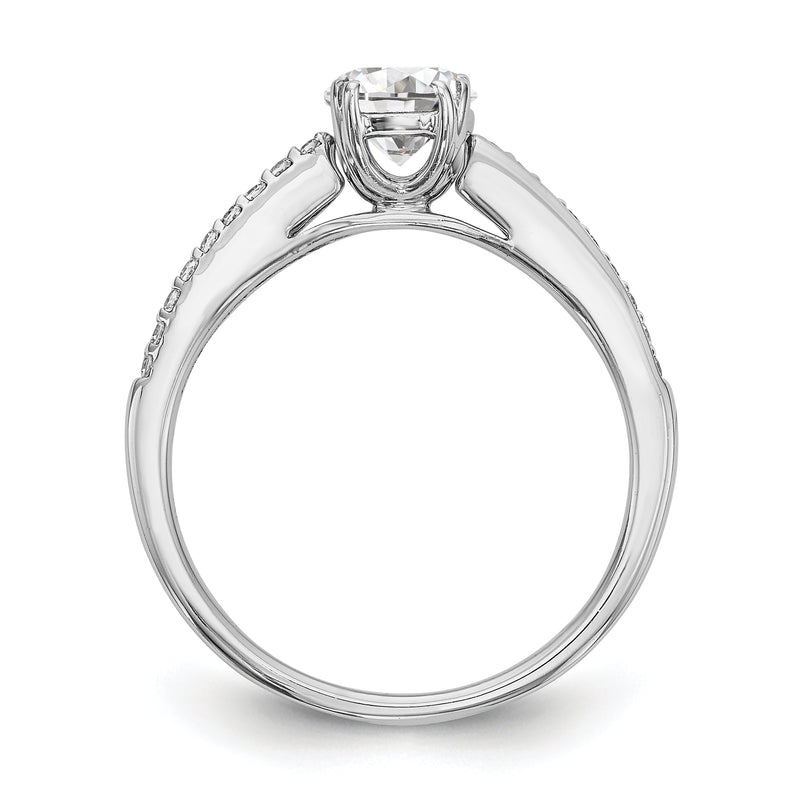 14K White Gold Simulated Diamond Engagement Ring