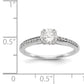 14K White Gold Simulated Diamond Engagement Ring