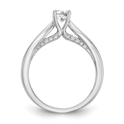 14K White Gold Simulated Diamond Engagement Ring