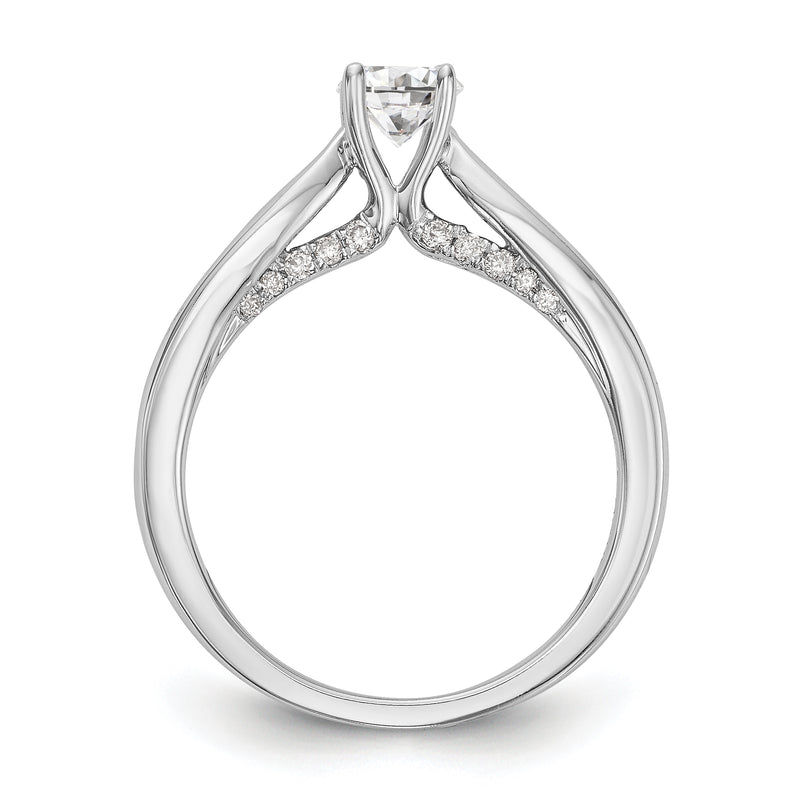 14K White Gold Simulated Diamond Engagement Ring