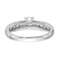 14K White Gold Simulated Diamond Engagement Ring
