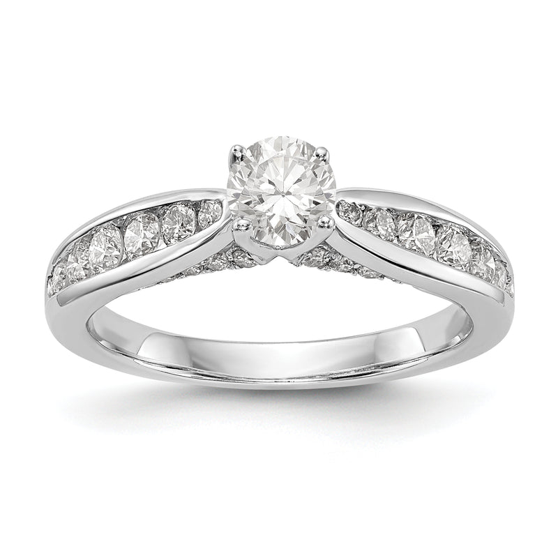 14K White Gold Simulated Diamond Engagement Ring