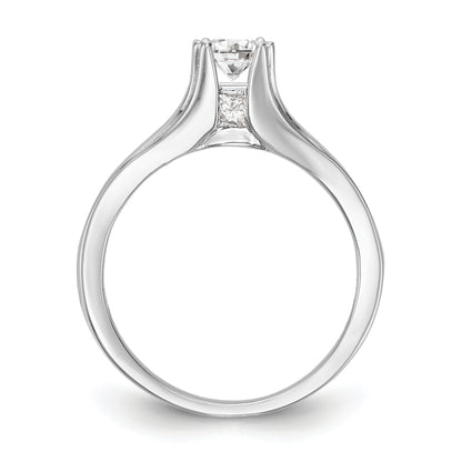 14K White Gold Simulated Diamond Engagement Ring