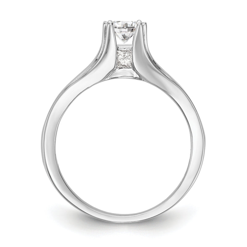 14K White Gold Simulated Diamond Engagement Ring