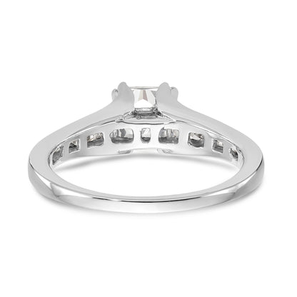 14K White Gold Simulated Diamond Engagement Ring